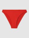 Reiss Red Aubrey Fixed Side Bikini Bottoms