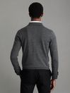 Reiss Derby Grey Marl Forbes Merino Wool Button-Through Cardigan