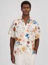 Reiss Multi Serra Printed Cuban Collar Shirt
