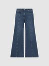 Reiss Mid Blue Juniper Flared Front Seam Jeans