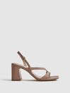 Reiss Nude Alice Strappy Leather Heeled Sandals