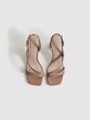 Reiss Nude Alice Strappy Leather Heeled Sandals