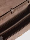 Reiss Mink Lexington Suede Leather Shoulder Bag