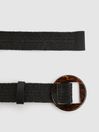 Reiss Black Rachel Elasticated Woven Belt