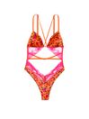 Victoria's Secret Island Vibes Orange Tropical Print Bodysuit