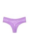 Victoria's Secret Purple Paradise Flower Power Thong Lace Knickers