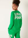 Victoria's Secret PINK Happy Camper Green Long Sleeve T-Shirt