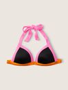 Victoria's Secret PINK Radient Rose Black Push Up Triangle Halterneck Bikini Top