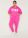 Victoria's Secret PINK Atomic Pink Logo Fleece Crop Long Sleeve Hoodie