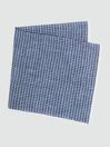 Reiss Airforce Blue Fermo Linen Puppytooth Pocket Square