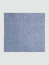 Reiss Airforce Blue Fermo Linen Puppytooth Pocket Square