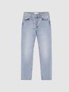 Reiss Pale Blue Bailey Mid Rise Slim Cropped Jeans