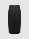 Reiss Black Haisley Tailored Pencil Skirt
