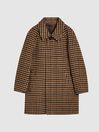 Reiss Brown Tuscany Junior Check Overcoat
