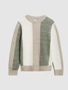 Reiss Sage Magic Junior Colourblock Rib Knit Jumper