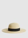 Reiss Natural Lexi Christys' Raffia Wide Brim Hat