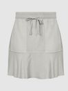 Reiss Pale Green Kara Fabric Mix Mini Skirt