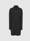 Reiss Charcoal Maggie Cashmere Blend Roll-neck Dress