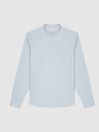 Reiss Soft Blue Tooley Organic Cotton Grandad Shirt