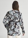 Reiss Blue Mika Floral Printed Blouse