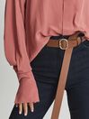 Reiss Pink Harris Concealed Placket Blouse