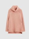 Reiss Pink Stevie Cashmere Mix Roll Neck Jumper