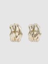Reiss Gold Kali Ripple Hoop Earrings