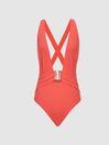Reiss Coral Isabel Plunge Swimsuit