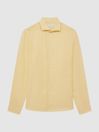 Reiss Lemon Ruban Linen Button-Through Shirt
