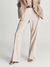 Reiss Pink Tia Wide Leg Tailored Trousers