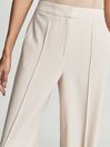 Reiss Pink Tia Wide Leg Tailored Trousers