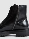 Reiss Black Stepney Leather Ankle Boots