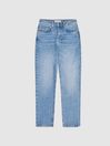 Reiss Pale Blue Raye High Rise Slim Straight Fit Jeans