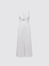 Reiss Ivory Rhoda Cotton-Linen Midi Dress