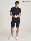 Reiss Navy Fairway Golf Performance Slim Fit Shorts