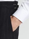 Reiss Charcoal Fenchurch Pinstripe Wool Flannel Trousers