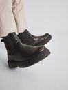 Reiss Black Taylor Junior Leather Chelsea Boots