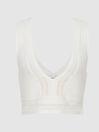 Reiss White Kit Lace Crop Top