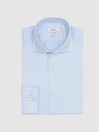 Reiss Soft Blue Storm Cutaway Collar Slim Fit Shirt