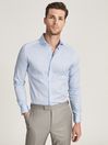 Reiss Soft Blue Storm Cutaway Collar Slim Fit Shirt