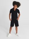 Reiss Black Latin Junior Jogger Style Stretch Shorts