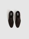 Reiss Chocolate Bay Suede Whole Cut Shoes