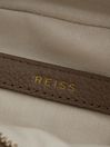 Reiss Taupe Clea Leather Crossbody Bag
