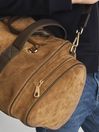Reiss Tobacco/Chocolate Bellingham Suede Nylon Sporty Holdall