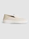 Reiss Ecru Acer Leather Slip-On Loafers