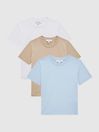 Reiss Multi Neutral Bless Pack Of Three T Shirts