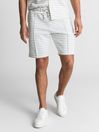 Reiss Navy Dale Jersey Stripe Shorts