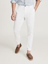Reiss White Pitch Slim Fit Washed Chinos