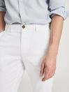 Reiss White Pitch Slim Fit Washed Chinos
