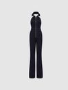Reiss Indigo Pennie Denim Halter Jumpsuit
